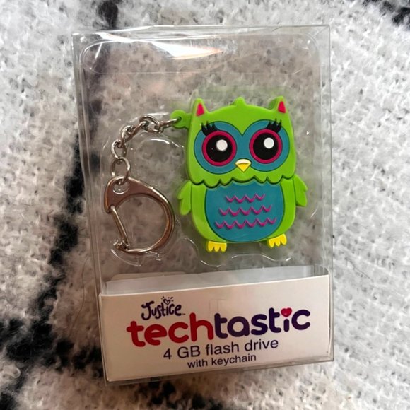 New! Justice TechTastic Owl Flash Drive 4GB - Picture 1 of 1